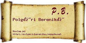 Polgári Bereniké névjegykártya
